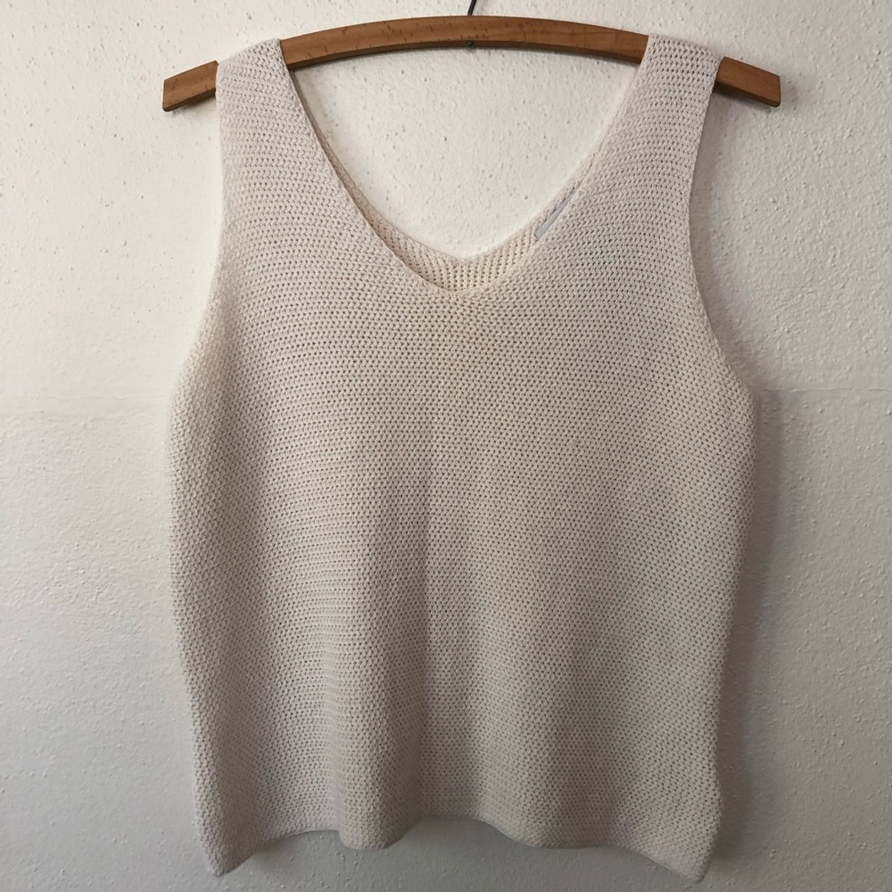 Vintage Units Cream Knitted Tank Top